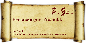 Pressburger Zsanett névjegykártya